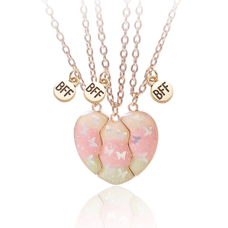 BFF Best Friends Forever Magnetic Heart Necklace Set