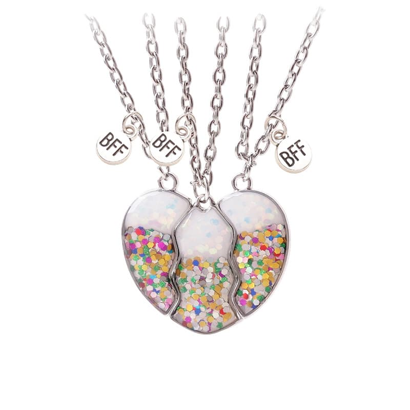 BFF Best Friends Forever Magnetic Puzzle Necklace Set