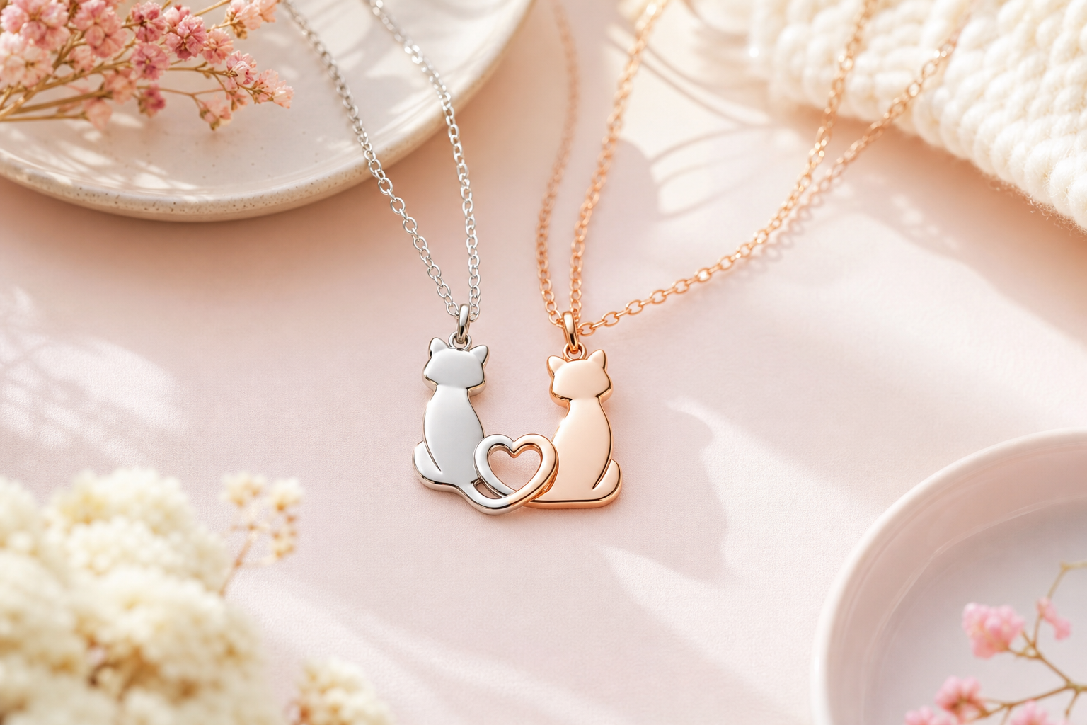 Best Friend Necklaces for 2: A Cute Cat Gift for Your BFF