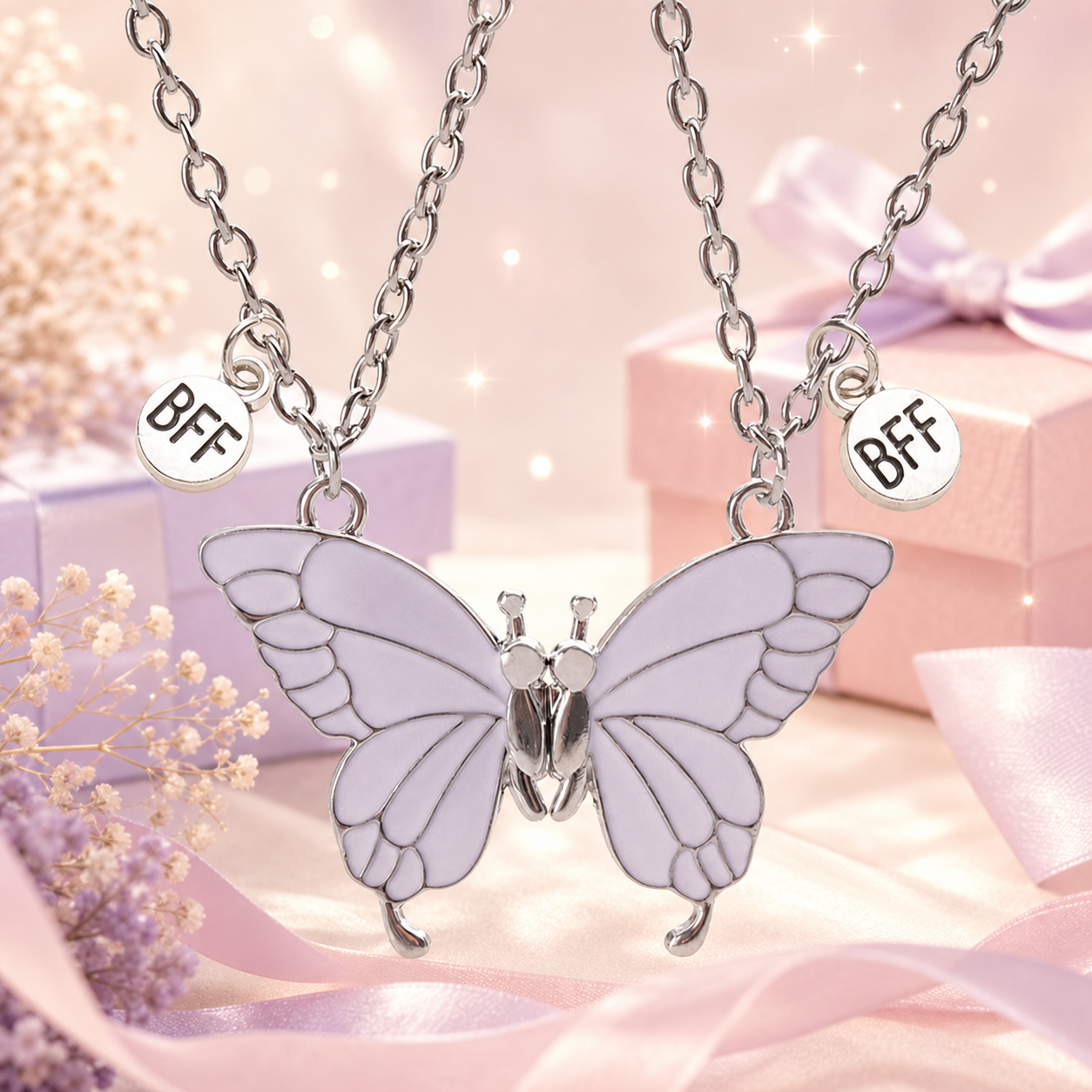 Meaningful Jewelry Gifts for Friends: BFF Butterfly Necklaces