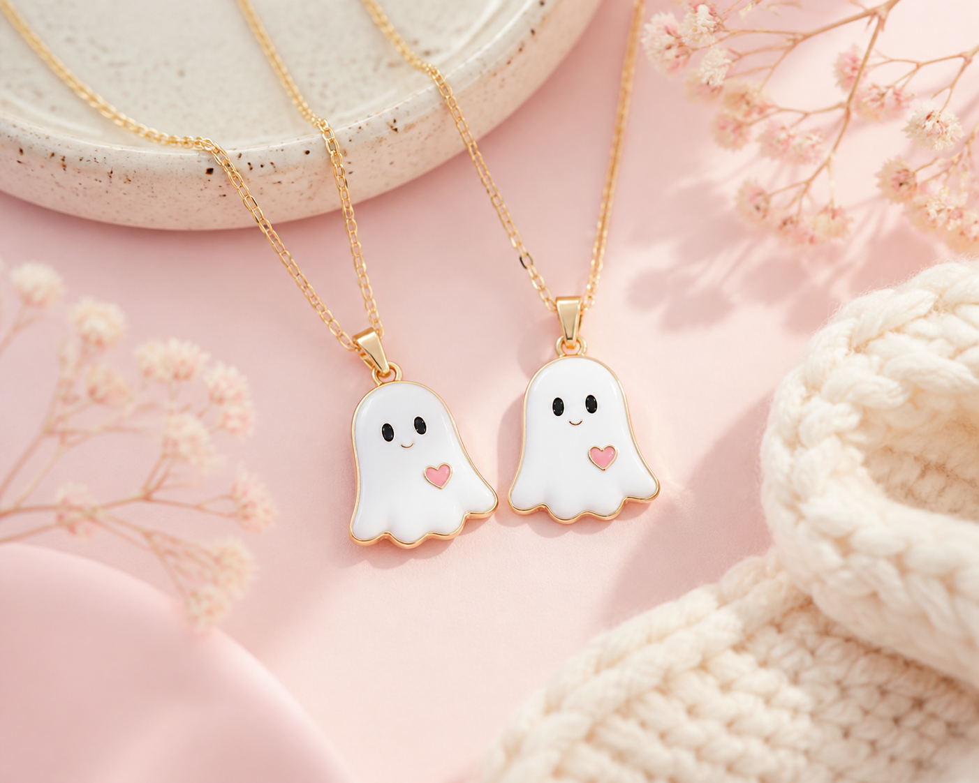 BFF Necklaces for 3: Cute Ghost Gifts for Your Boo Crew