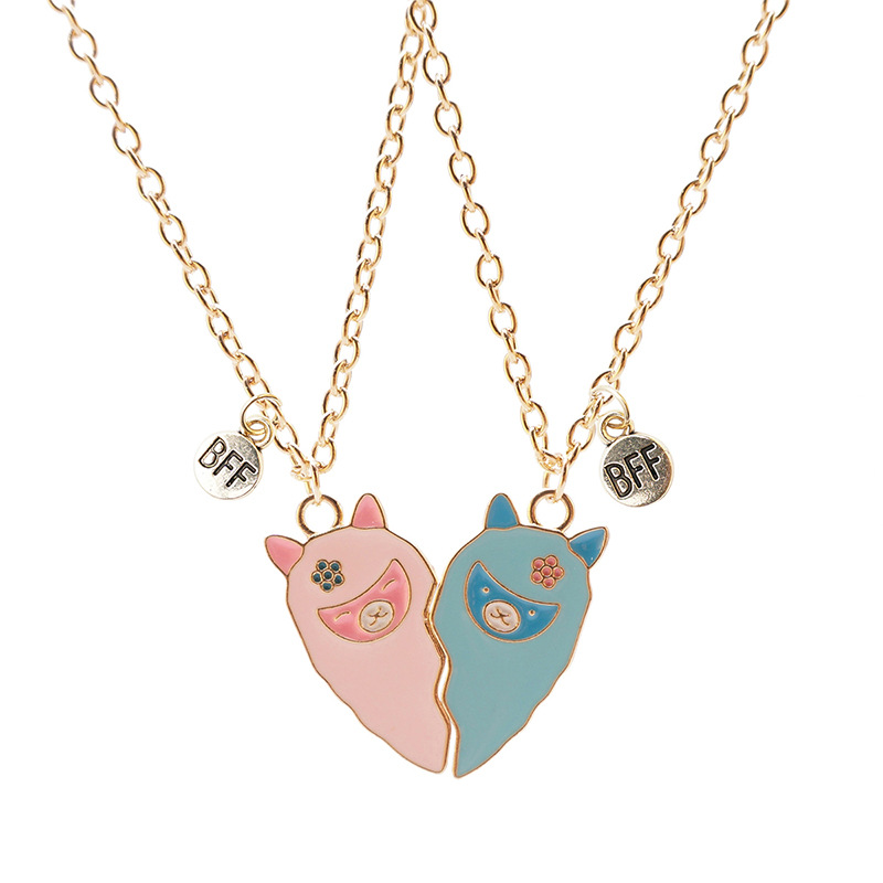Cute Alpaca BFF Necklace Set for Best Friends