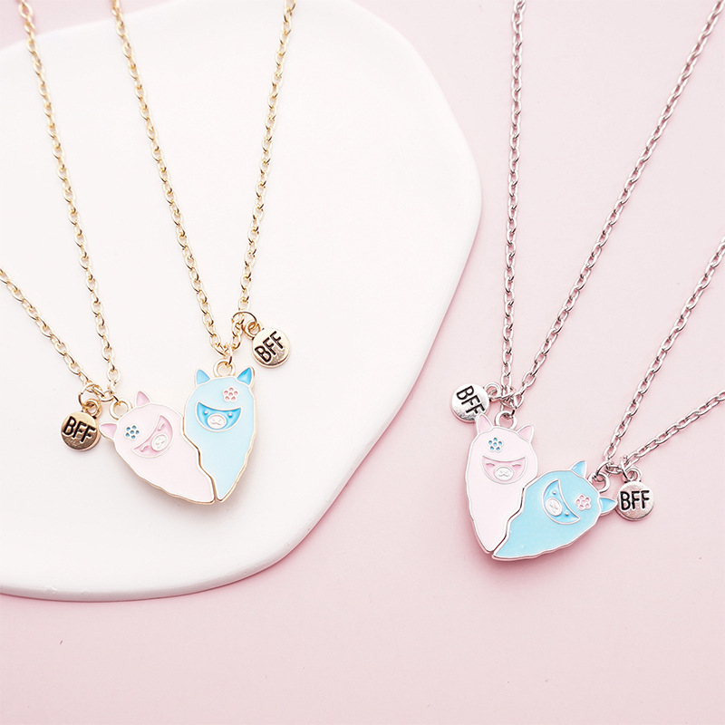 Cute Alpaca BFF Necklace Set for Best Friends