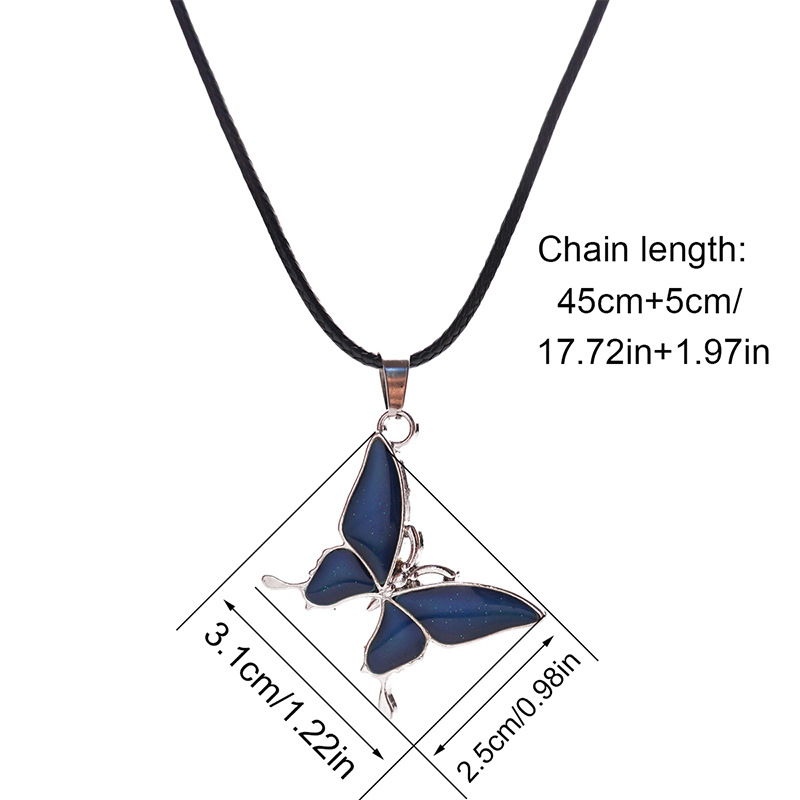 Temperature-Sensitive Color-Changing Butterfly Necklace for Women